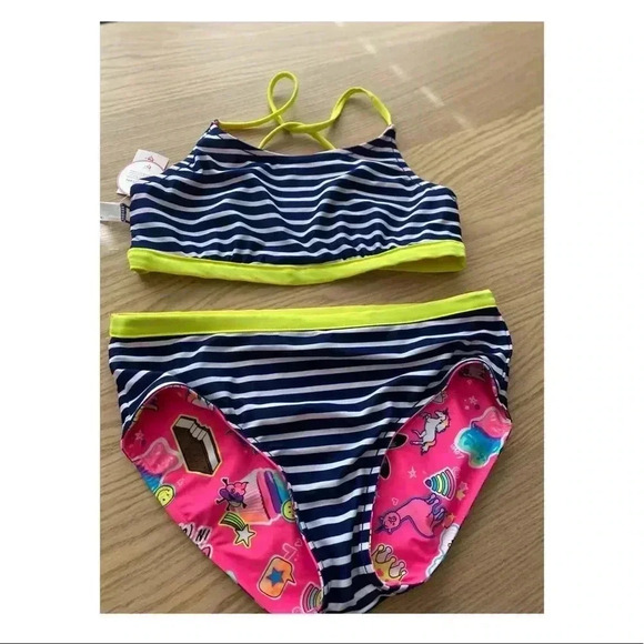 🆕Justice Reversible Swimsuit Girl  Size 18🆕 - Picture 3 of 7